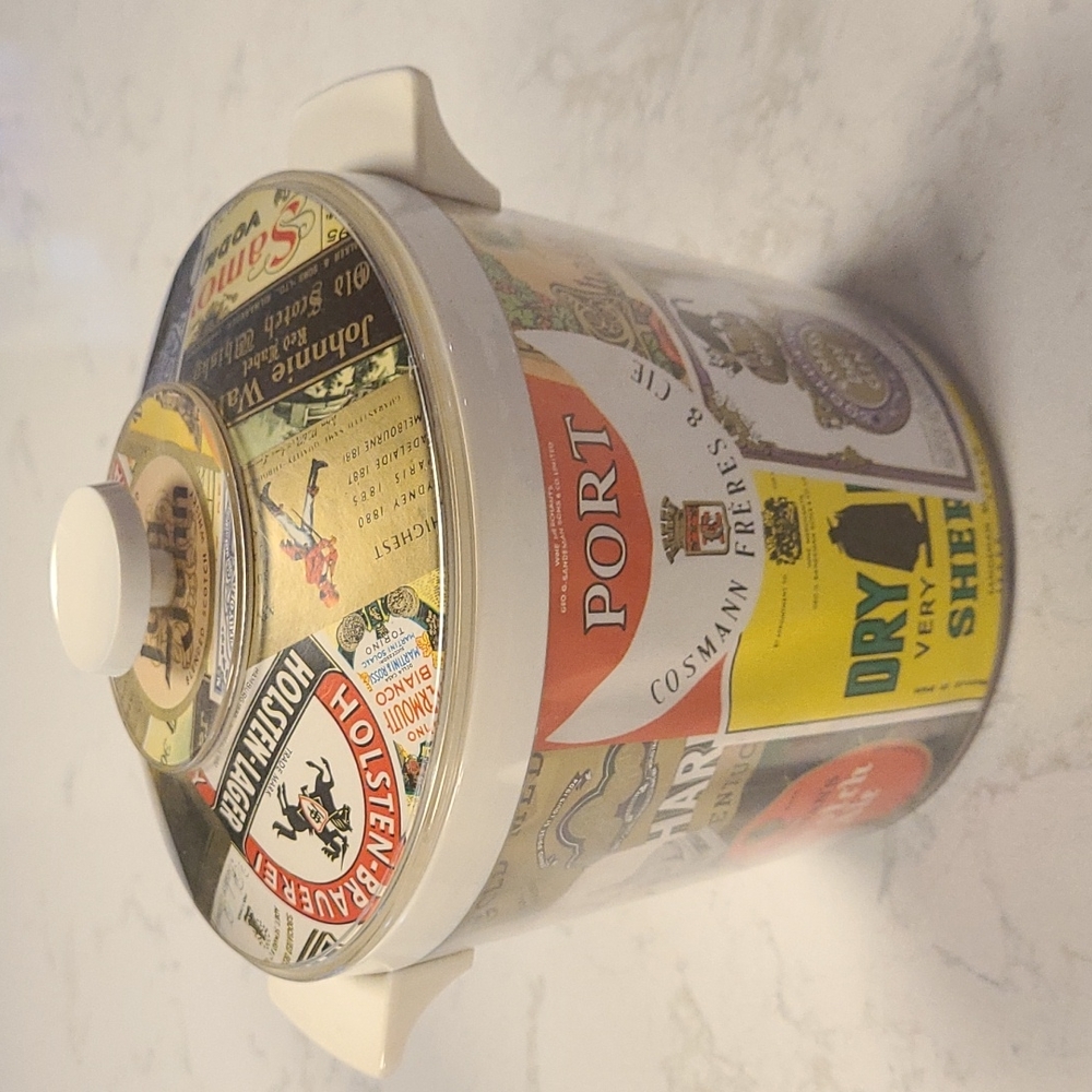 Vintage liquor label ice bucket